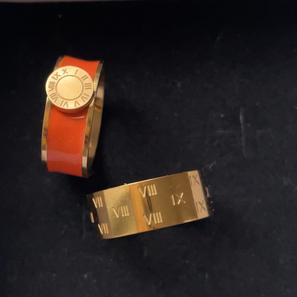 Two Stackable Rings Gold & Orange